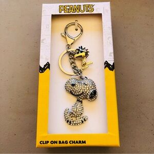 Purse Accessory - Snoopy & Woodstock Key Chain Or Purse Charm, Silver Tone, NIB